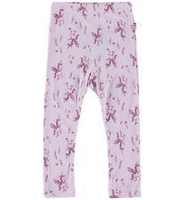 Joha Leggings - Bambus - Lyserød m. Enhjørninger