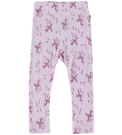 Joha Leggings - Bambus - Lyserød m. Enhjørninger