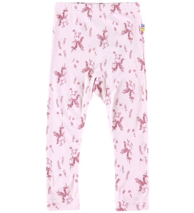 Joha Leggings - Bambus - Lyserød m. Enhjørninger