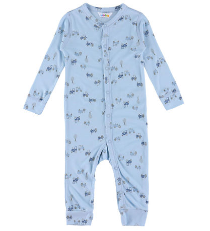 Joha Jumpsuit - Bamboo - Light Blue w. Tractors