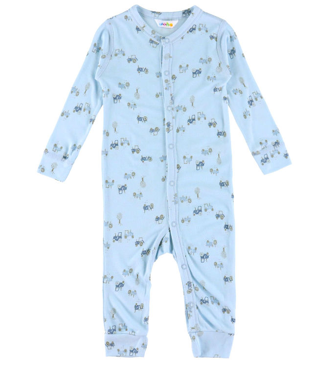 Joha Heldragt - Bambus - Lyseblå m. Traktorer billede