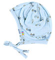 Joha Baby Hat - Bamboo - Light Blue w. Tractors