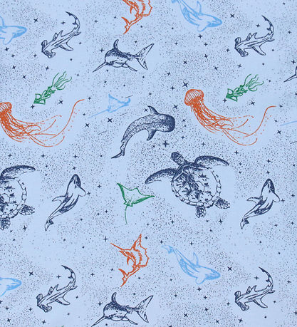 Joha Nightsuit - Bamboo - Blue w. Sea animals