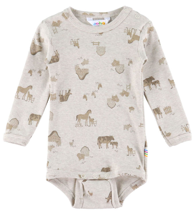 Joha Body l/æ - Lys Beige m. Bondegårdsdyr