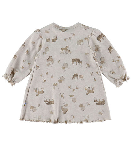 Joha Kjole - Lys Beige m. Bondegårdsdyr