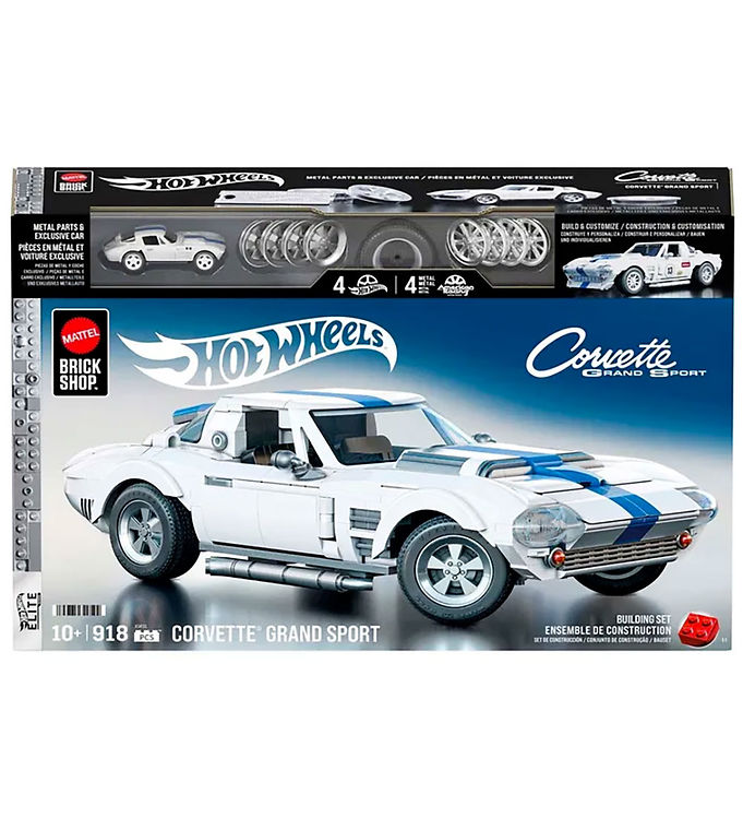 Hot Wheels Brick Shop Sæt - Elite Series - Corvette Grand Sport
