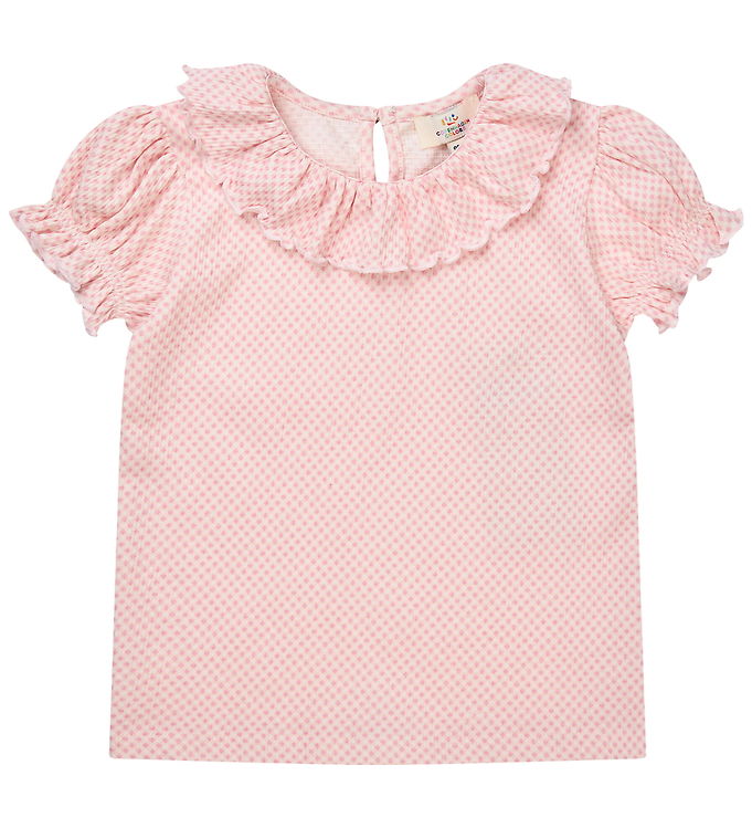 T-SHIRT MED FRILL KRAVE - PINK COMB. - PINK COMB. / 86