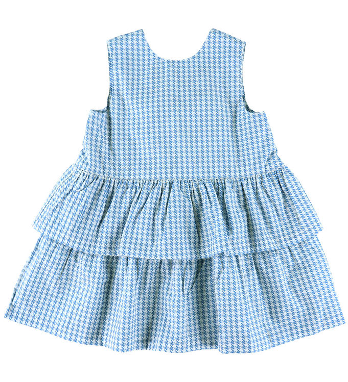 KJOLE MED SLØJFE - BLUE HOUNDSTOOTH MINI - BLUE HOUNDSTOOTH MINI / 98