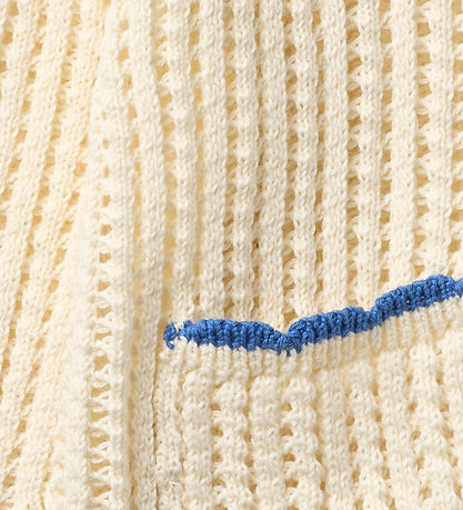 Copenhagen Colors Cardigan - Hæklet - Cream/Ocean Blue