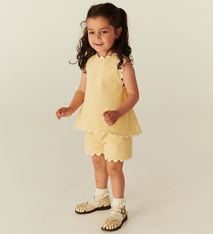 Copenhagen Colors Shortssæt - Top/Shorts - Pale Yellow Comb