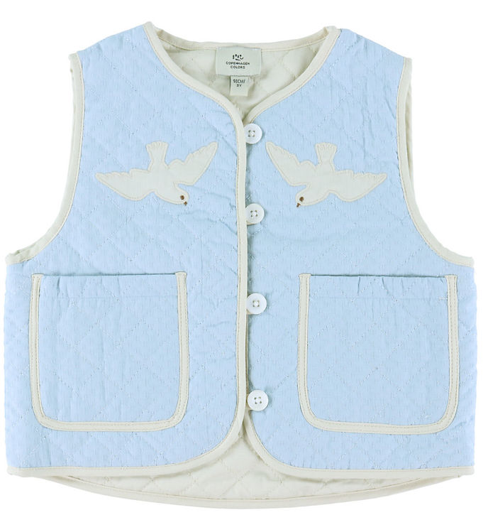 QUILTED VEST M. MØNSTER - LT. BLUE COMB. - LT. BLUE COMB. / 116