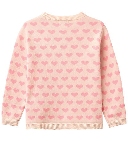 Copenhagen Colors Cardigan - Strik - Pink Comb m. Hjerter