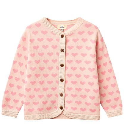 Copenhagen Colors Cardigan - Strik - Pink Comb m. Hjerter