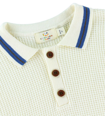 Copenhagen Colors Polo - Strik - Cream/Blå/Brun 
