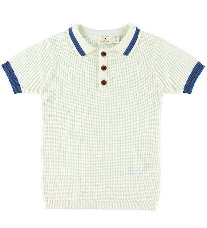 Copenhagen Colors Polo - Strik - Cream/Blå/Brun 