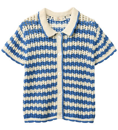 Copenhagen Colors Cardigan - Hæklet - Ocean Blue/Cream