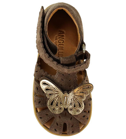 Angulus Sandaler - Sommerfugl - Dark Taupe/Gold