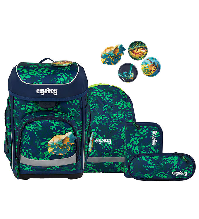 Ergobag Skoletaskesæt - Cubo - Firebear Dragon