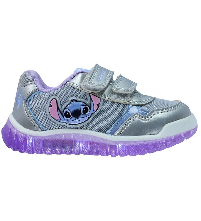 Geox Blinkesko - B Lightyloo - Sølv/Lilla m. Stitch