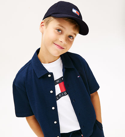 Tommy hilfiger Kasket - Wavy Flag - Space BlueBlue