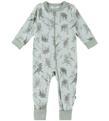 Joha Natdragt - Lysegrøn m. Dinosaurer