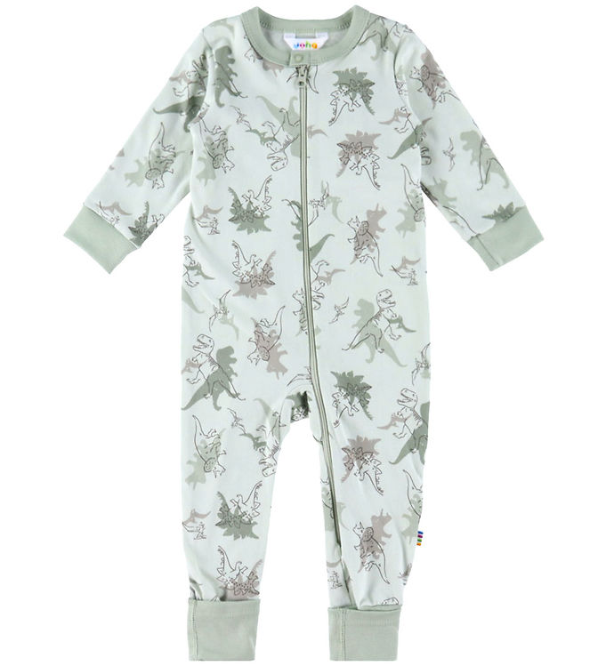 Joha Natdragt - Lysegrøn m. Dinosaurer