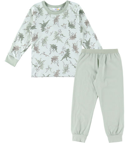 Joha Nattøj - 2-Delt - Lysegrøn m. Dinosaurer