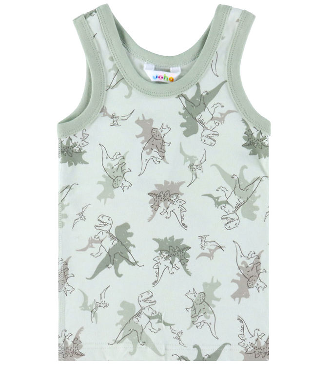 Joha Undertrøje - Lysegrøn m. Dinosaurer
