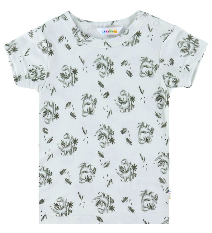 Joha T-shirt - Bambus - Mynte m. Dinosaurer