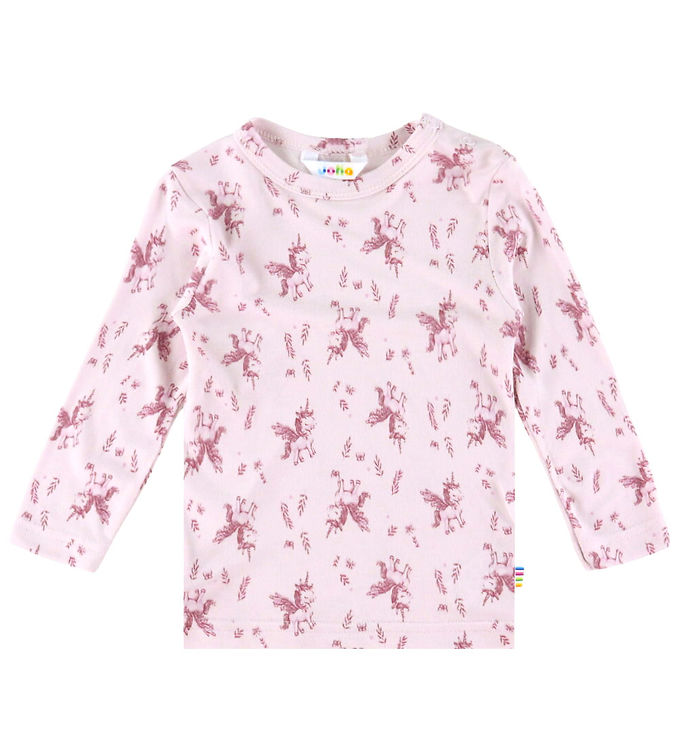 Joha Bluse - Bambus - Lyserød m. Enhjørninger