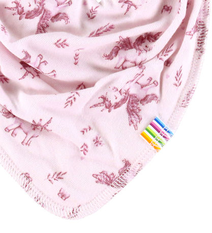 Joha Teething Bib - Bamboo - Pink w. Unicorns