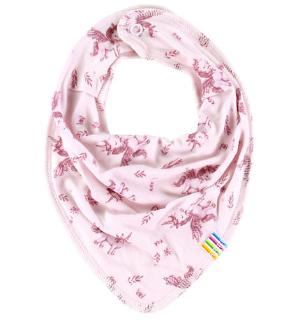 Joha Teething Bib - Bamboo - Pink w. Unicorns