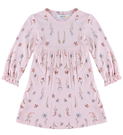 Joha Kjole - Bambus - Lyserød m. Blomster