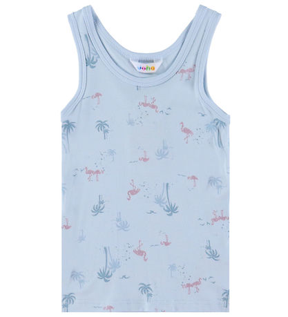 Joha Undertrøje - Bambus - Lyseblå m. Flamingoer