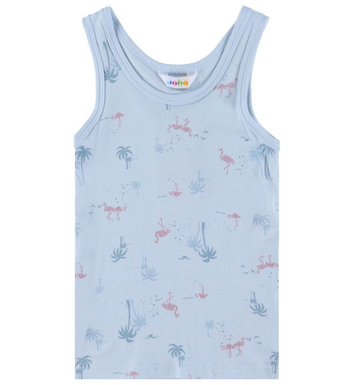 Joha Undertrøje - Bambus - Lyseblå m. Flamingoer