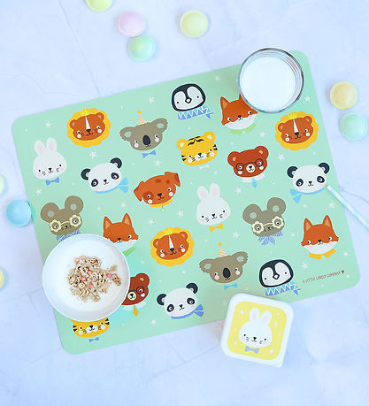 A Little Lovely Company Dækkeserviet - Vinyl - Animal Friends