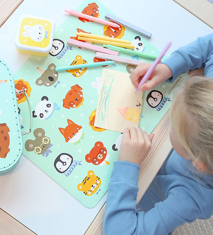 A Little Lovely Company Dækkeserviet - Vinyl - Animal Friends