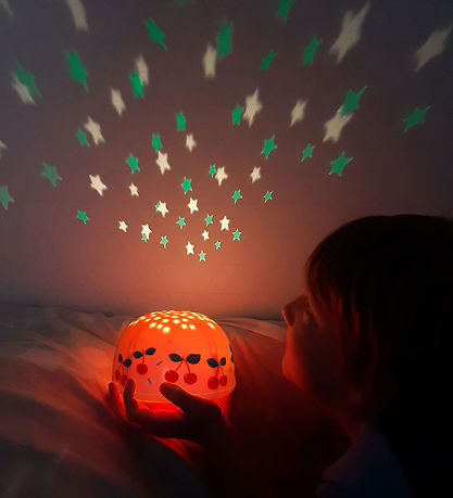 A Little Lovely Company Projektørlampe - 14x9 cm - Cherries