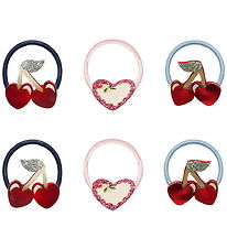 Mimi & Lula Elastic Hair Bands - 6-Pack - Mini Red Cherried Mon 