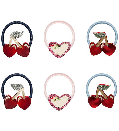 Mimi & Lula Hårelastikker - 6-pak - Mini Red Cherried Mon Cheri