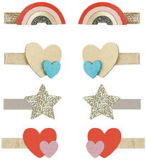 Mimi & Lula Hårspænder - 8-pak - Mini Rainbow Heartbeam