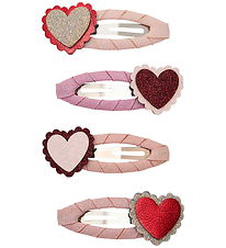 Mimi & Lula Hårspænder - 4-pak - Scalloped Heart Valentines