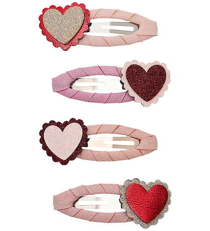 Mimi & Lula Hårspænder - 4-pak - Scalloped Heart Valentines