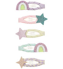 Mimi & Lula Hair Clips - 5-Pack - Mini Rainbow Duck Star My Litt
