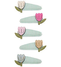 Mimi & Lula Hair Clips - 5-Pack - Mini Tulip Stripe Bouquet
