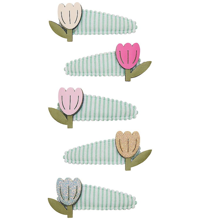 Mimi & Lula Hårspænder - 5-pak - Mini Tulip Stripe Bouquet