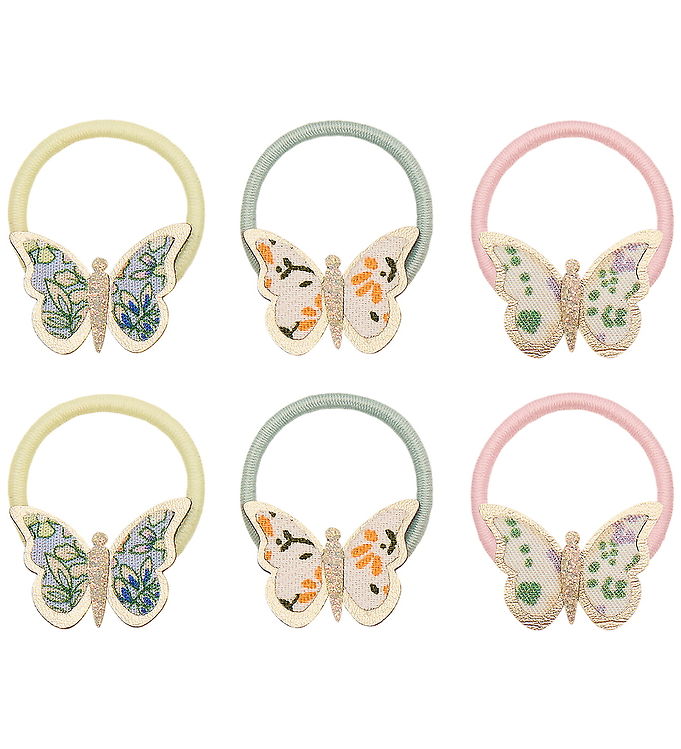 Mimi & Lula Hårelastikker - 6-pak - Mini Floral Butterfly Spring