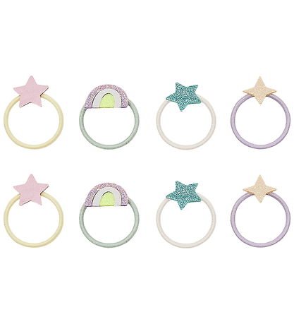 Mimi & Lula Hårelastikker - 8-pak - Mini Rainbow and Star My Lit
