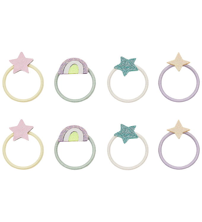 Mimi & Lula Hårelastikker - 8-pak - Mini Rainbow and Star My Lit