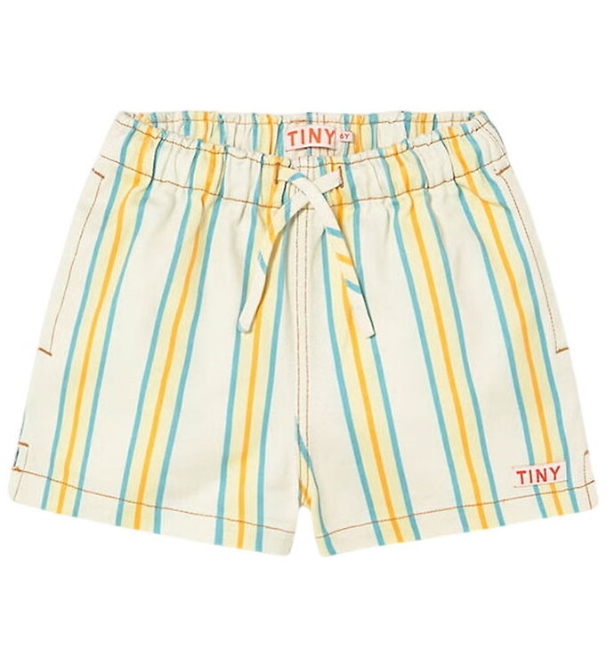 Tiny Cottons Shorts - Denim - Multicolor Stripes - Off-white